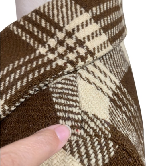 Vntg 50’s Gus Mayer Volup Brown Plaid Double-Breasted Pea Coat sz XL - Picture 8 of 11